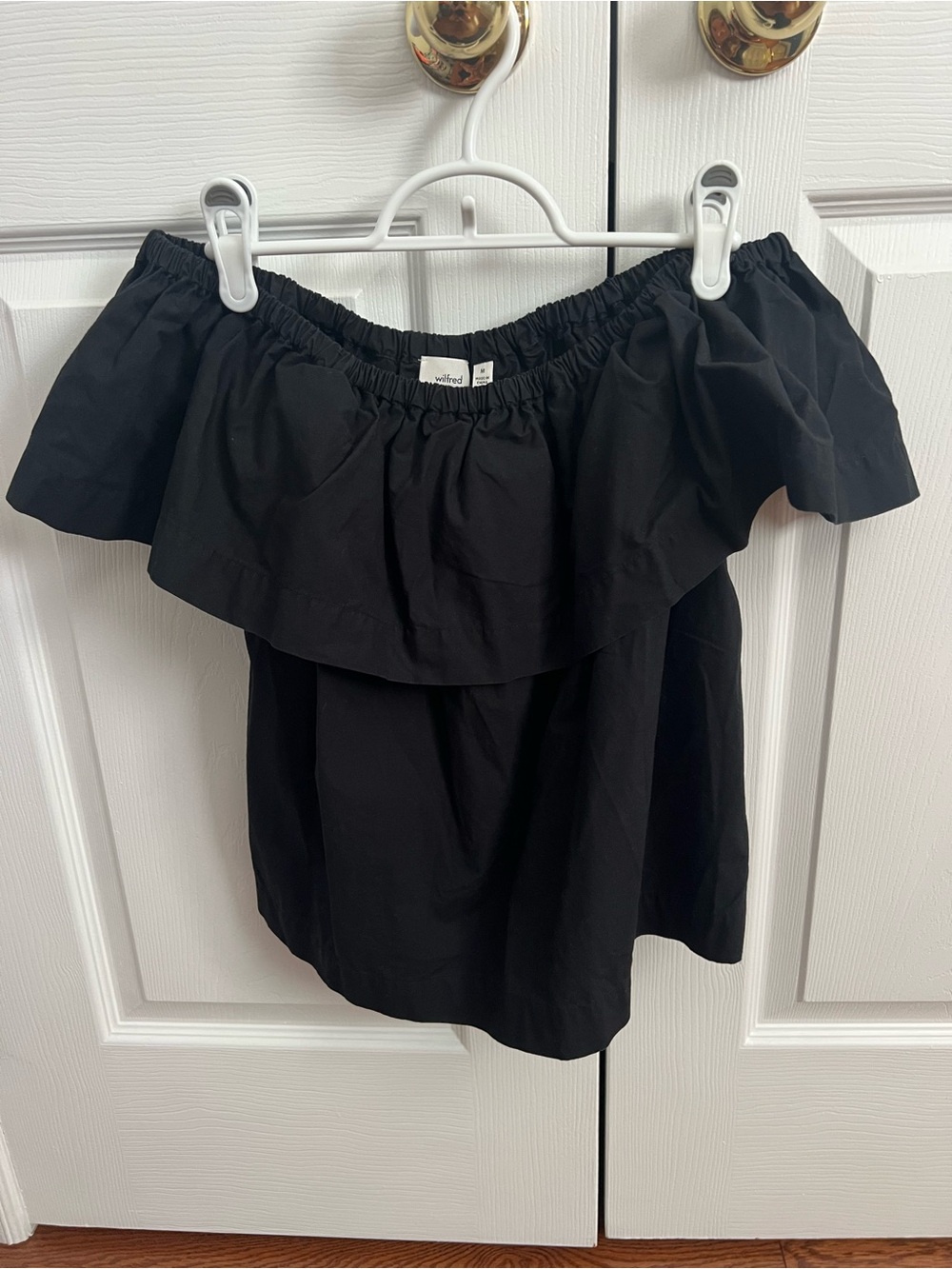 Aritzia Wilfred Off-Shoulder Ruffle Blouse - Picture 3 of 4